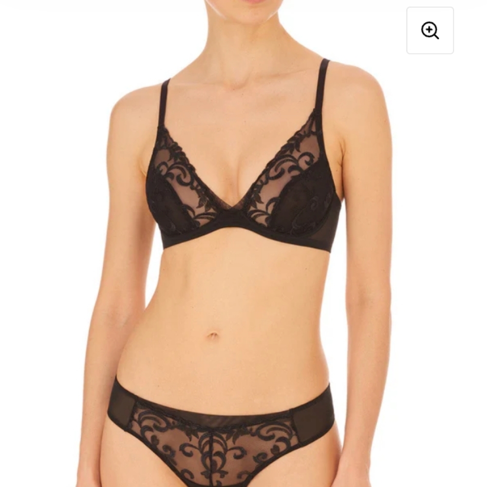 🆕 Natori Embellished Underwire Bra -  Black,  724324, Size 32DD